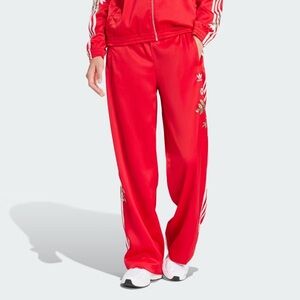 Red Limited Edition embroidered Adidas loose Firebird track pants NWOT